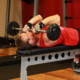 Lying Close-Grip Barbell Triceps Press To Chin