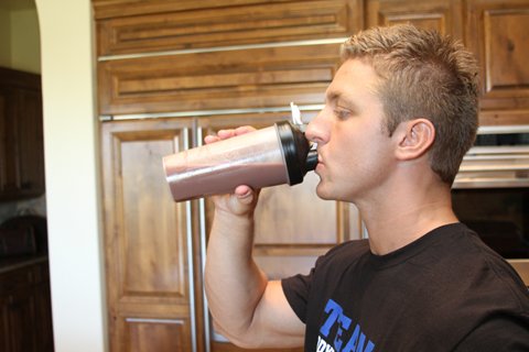 Protein shakes are much easier to prepare and will be absorbed easier than steak.