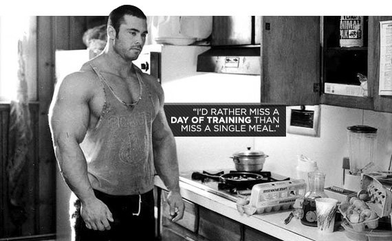 I'd rather miss a day of training than miss a single meal.