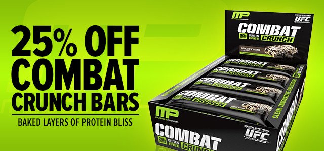25% off MusclePharm Combat Crunch Bars