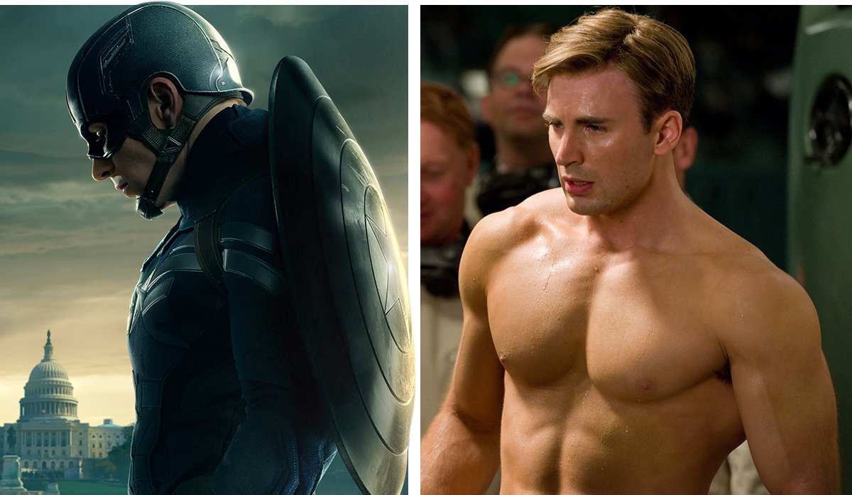 Chris Evans exposes his muscle body