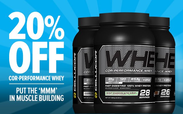 20% off Cellucor COR-Performance Whey