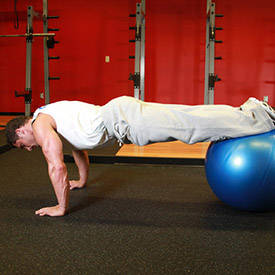 Push-Ups With Feet On An Exercise Ball thumbnail image