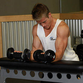Palms-Up Dumbbell Wrist Curl Over A Bench thumbnail image