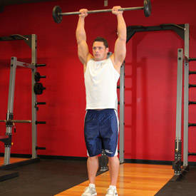 Standing Front Barbell Raise Over Head