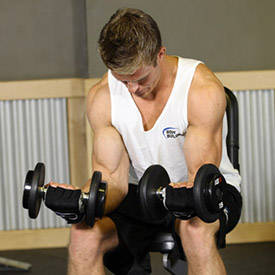 Seated Dumbbell Palms-Up Wrist Curl thumbnail image