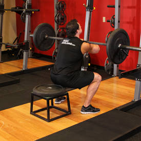 Front Barbell Squat To A Bench thumbnail image