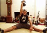 One-Arm Seated Kettlebell Military Press