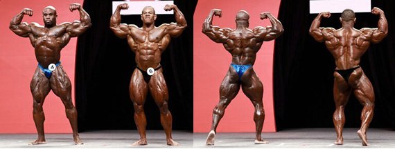 Henry and Kevin English battling it out for the top spot at the 2010 Olympia