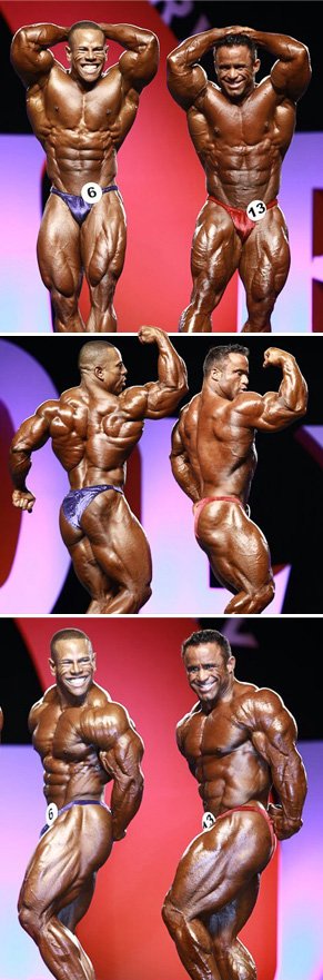 Henry and Jose Raymond pose down at the 2010 Olympia