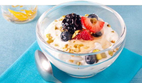 A serving of plain, nonfat, greek yogurt contains 15 grams of protein and 0 grams of fat.