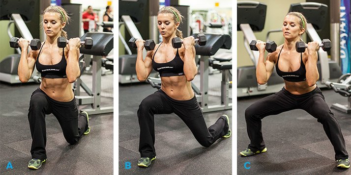 Around The World Lunge With Biceps Curl