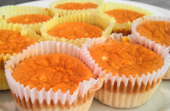 Layered Mini Pumpkin Cheesecakes