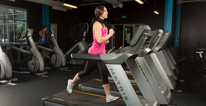 Running on a treadmill