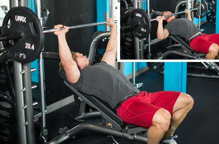 Low-Incline Barbell Bench Press 