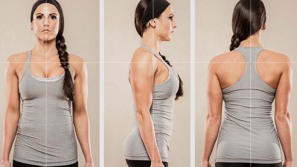 Standing-body alignment A) Lateral View-Good posture. B) Lateral