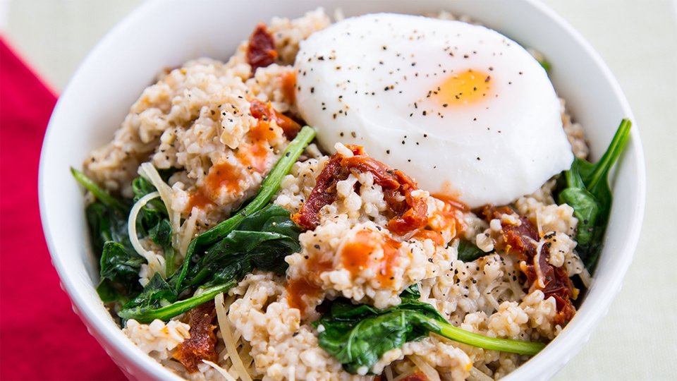 Egg And Baby Spinach Oats