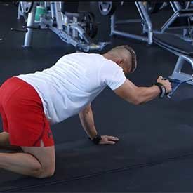 Prone single-arm lat pull (on hands and knees)