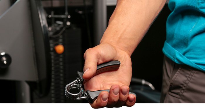 Another old-school classic is the hand gripper, which comes in different strength levels. 