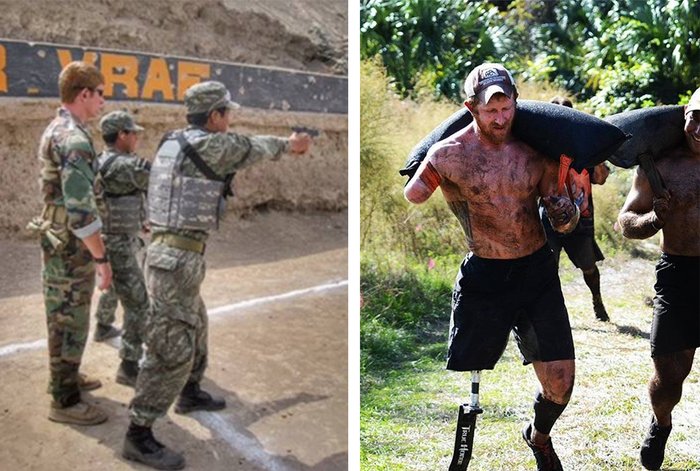 Jared Bullock during his time in the military, Jared competing in an obstacle race