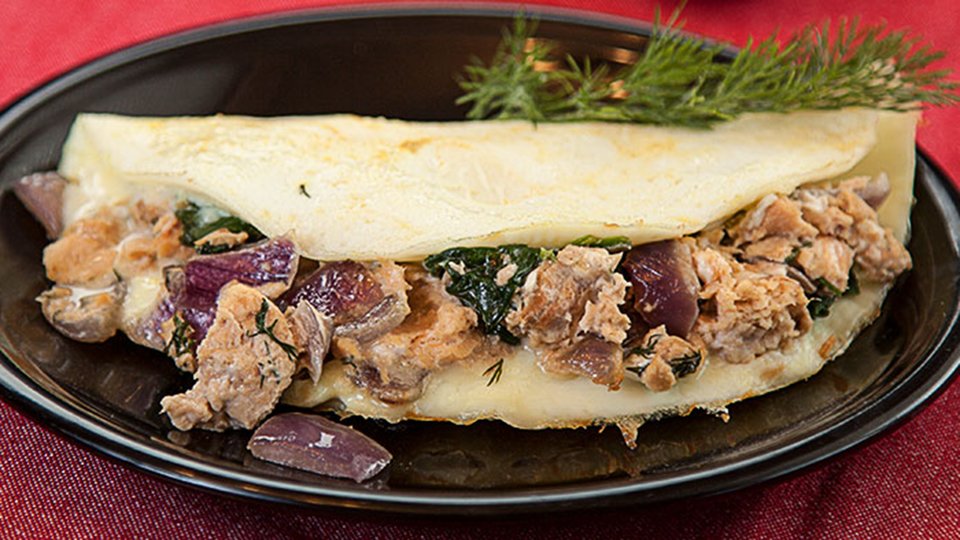 Creamy Salmon Omelet