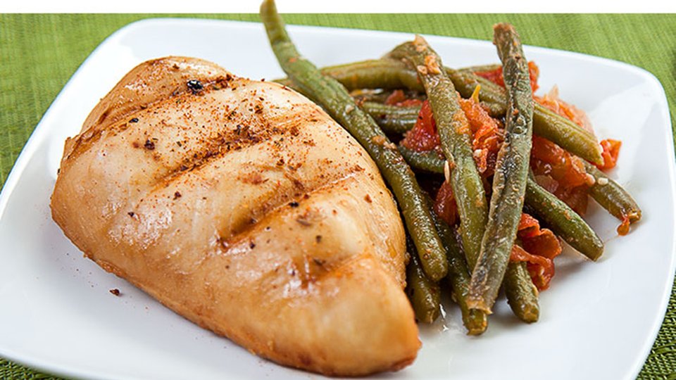 Sweet Mustard Chicken With Creole Vegetables