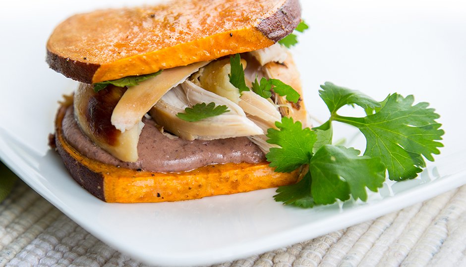 Chipotle Black Bean And Chicken Sweet Potato Toast