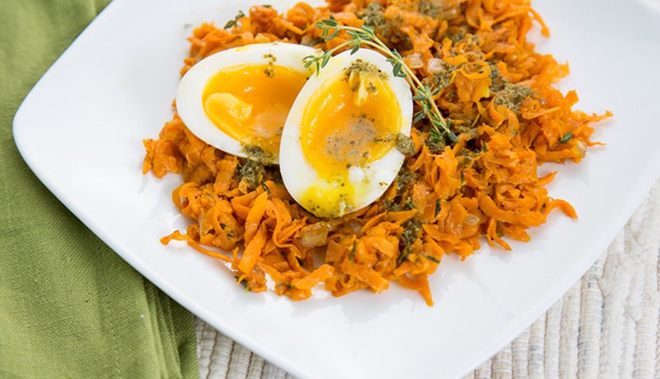 Sweet Potato Hash With Soft-Boiled Egg