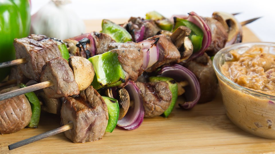 Bison Kebab With Peanut Sauce