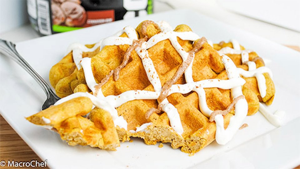 Cinnamon Roll Protein Waffles