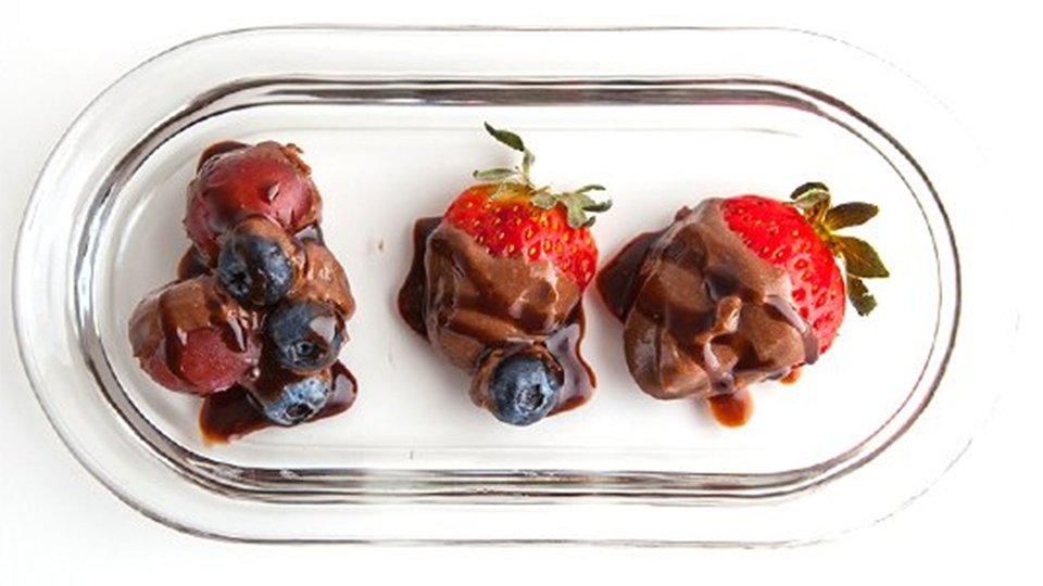 Chocolate-Covered Fruity Protein Bites
