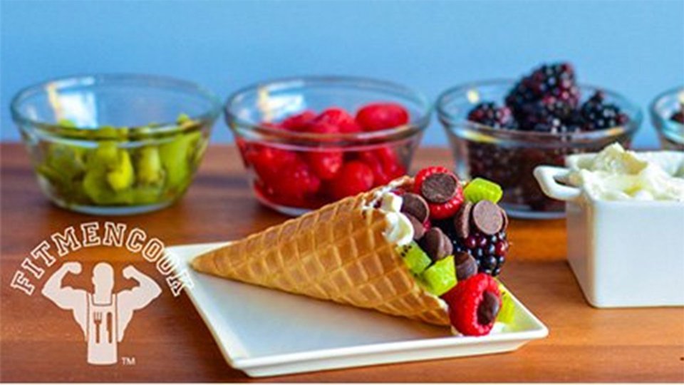 Fruit And Yogurt-Stuffed Waffle Cones