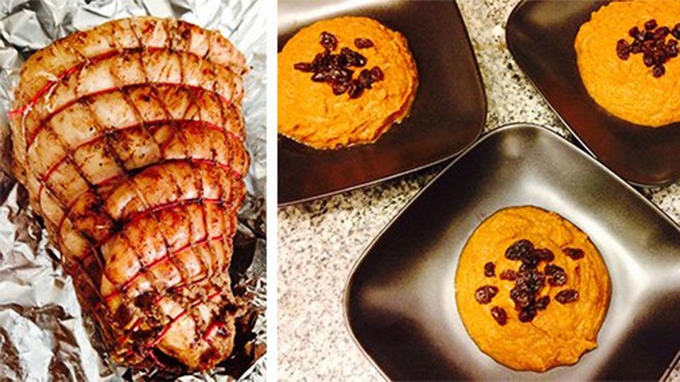 Roasted Turkey With Sweet Potato Puree