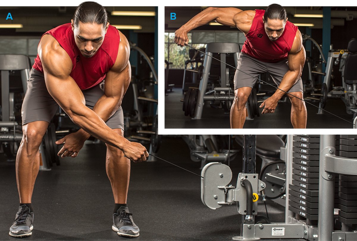 Standing Bent-Over With One Arm Using A Lower Cable