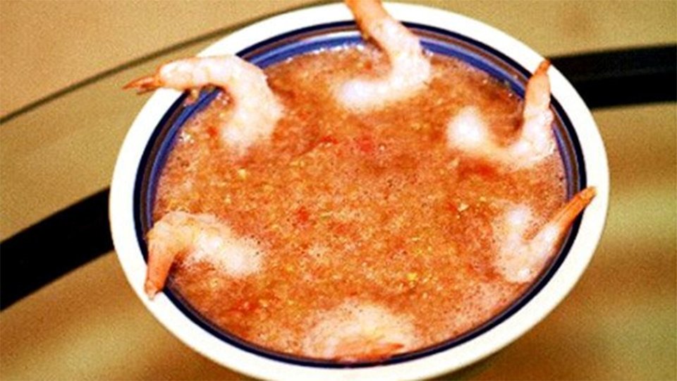 Sweet 'n Spicy Gazpacho With Shrimp