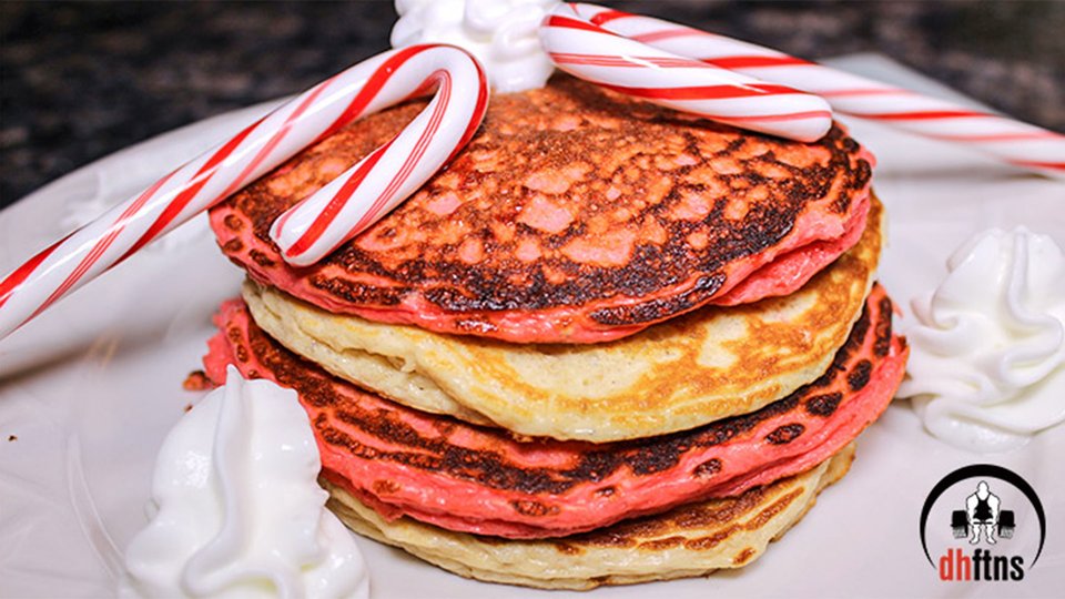 Candy Cane Protein Pancakes