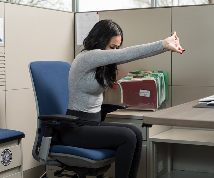 6 Stretches You Can Do At Your Desk Bodybuilding Com