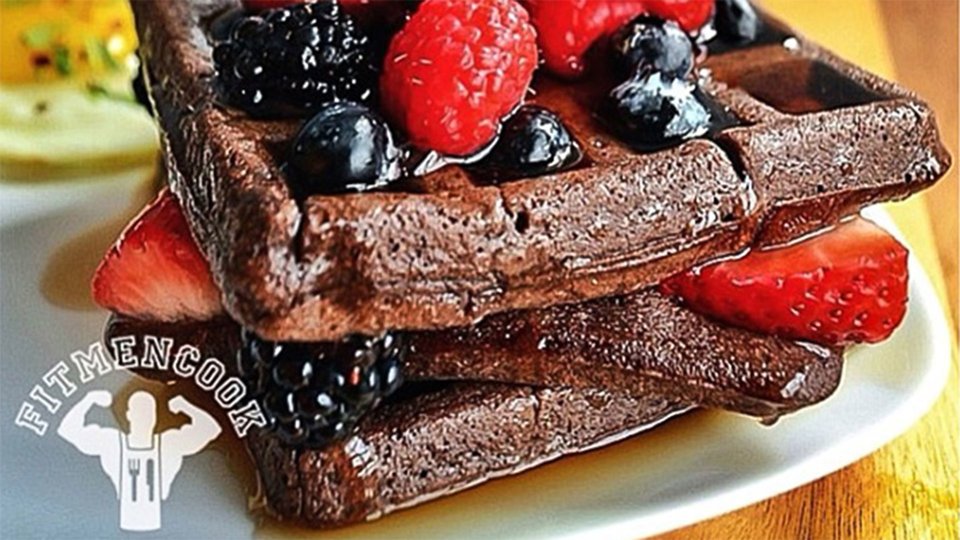 Dark Chocolate Gluten-Free Protein Waffles