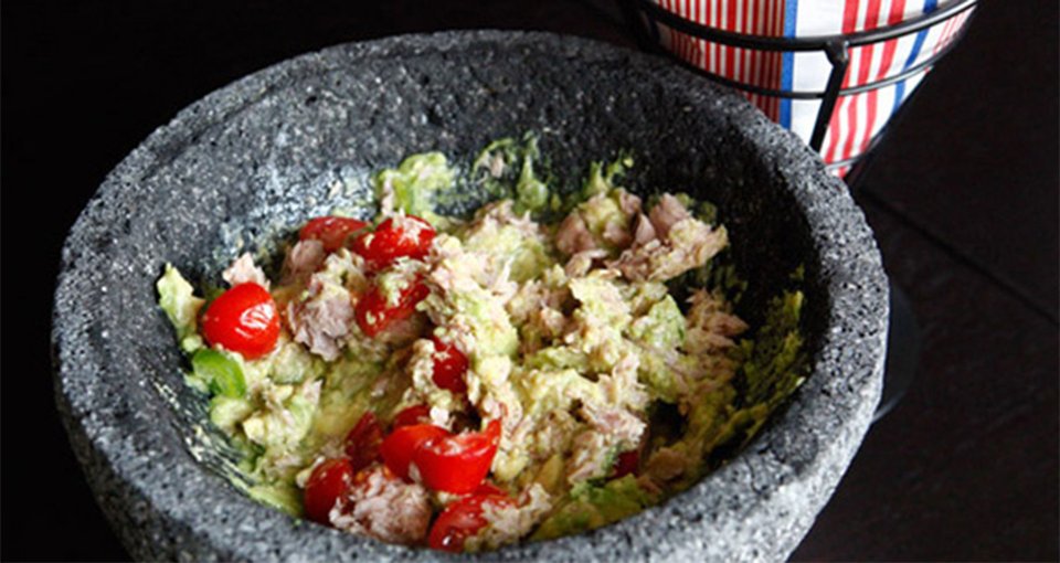 Tuna Guacamole With Baked Sweet Potato Chips