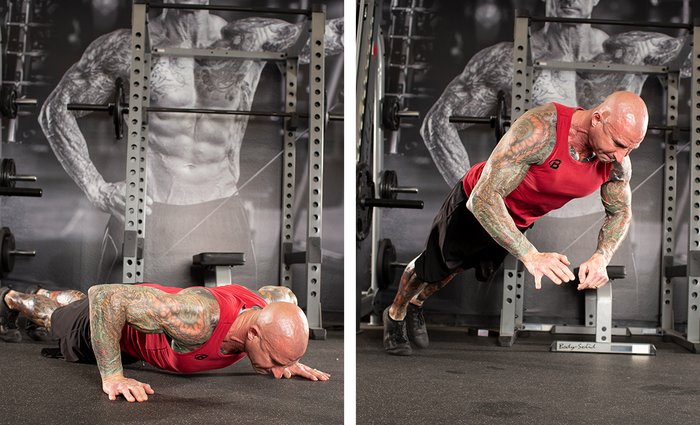 Jim Stoppani performing plyo push-ups