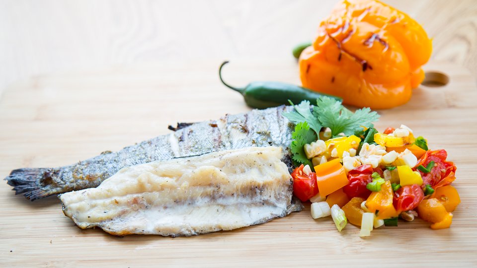 Grilled Trout with Charred Corn Salsa