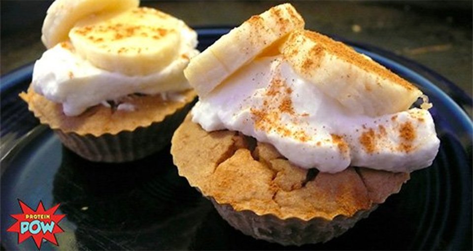 Banana, Pecan, And Vanilla Protein Muffins