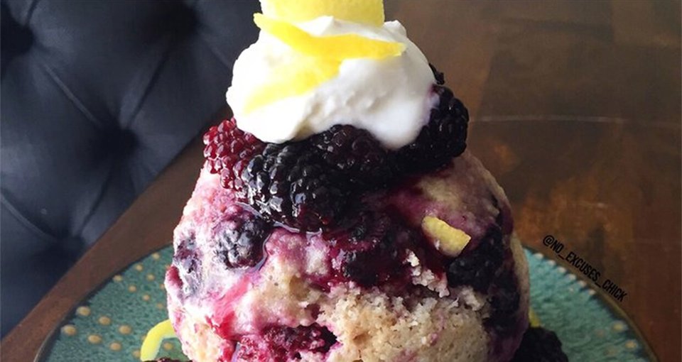 Blackberry Lemon Protein Mug Cake