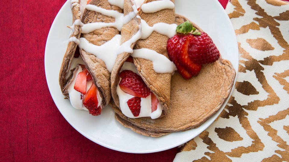 Chocolate Crepes with Strawberries