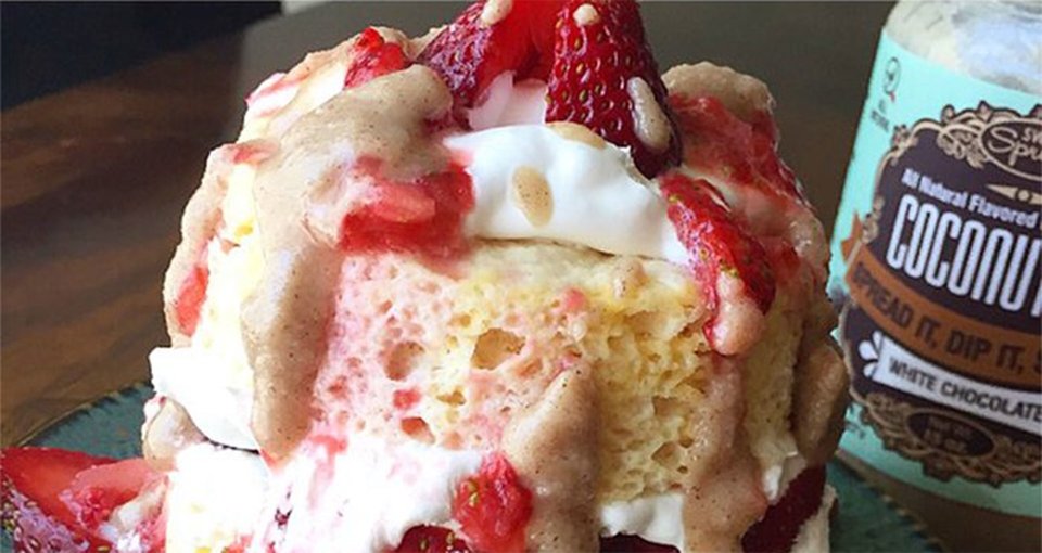 Strawberry Shortcake Protein Mug Cake