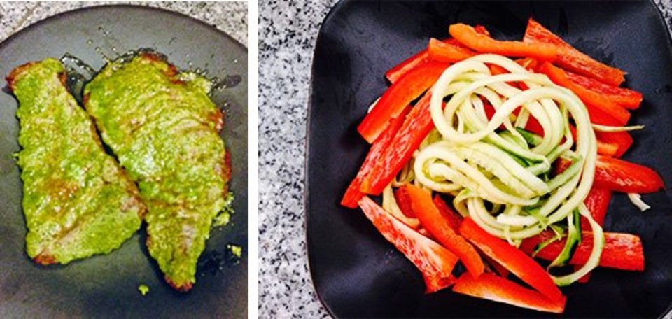 Pesto Skirt Steak and Vegetables