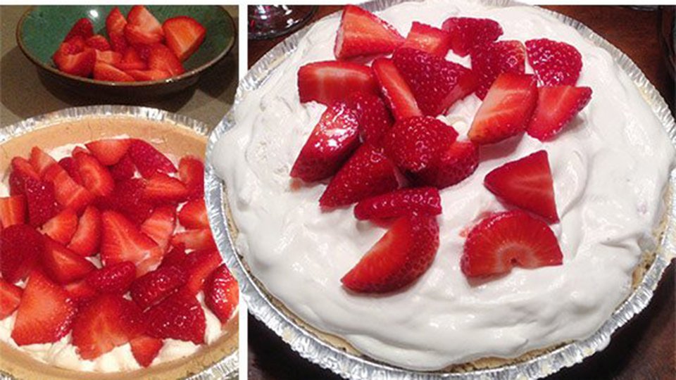 Strawberry Shortbread Whipped Pie