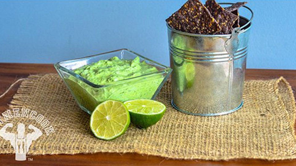 Lime Spinach Dip with Naked Blue Tortilla Chips