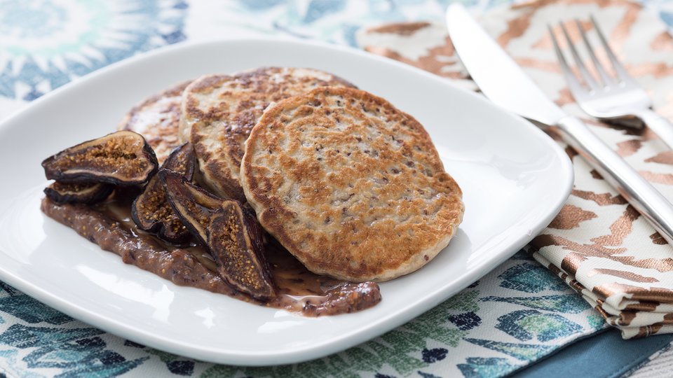 Quinoa Pancakes with Almond Fig Puree