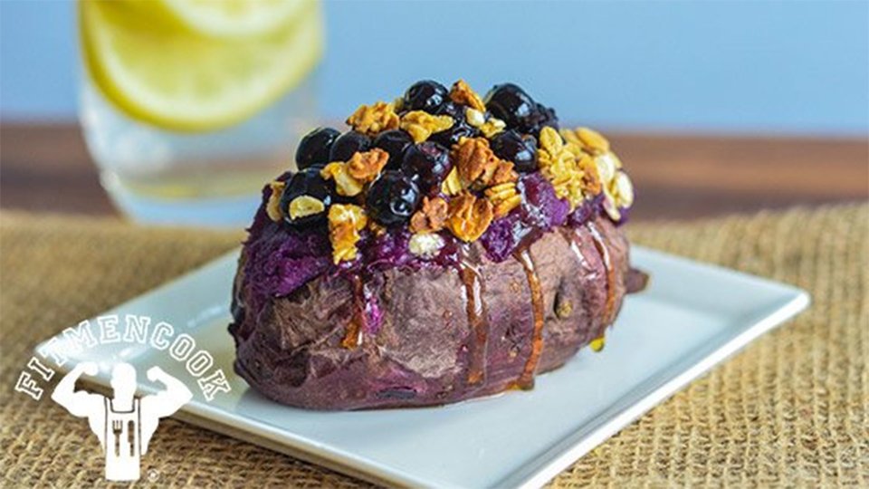 Honey-Stuffed Purple Sweet Potato